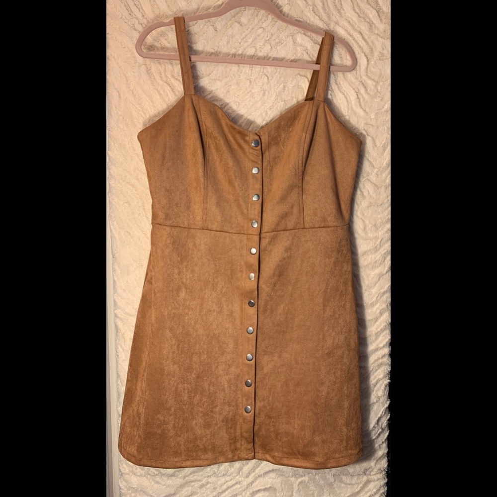 Suede button up dress